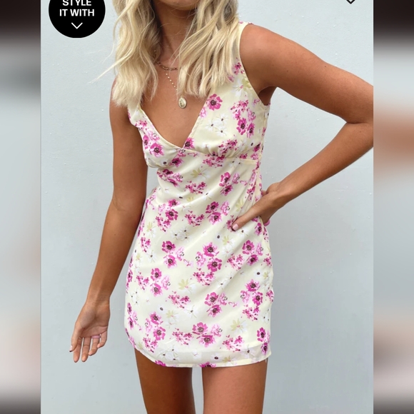 Princess Polly | Nellie Mini Dress Yellow Floral - 8 - Picture 2 of 6